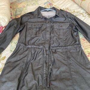 A cute shirt style dress denim color